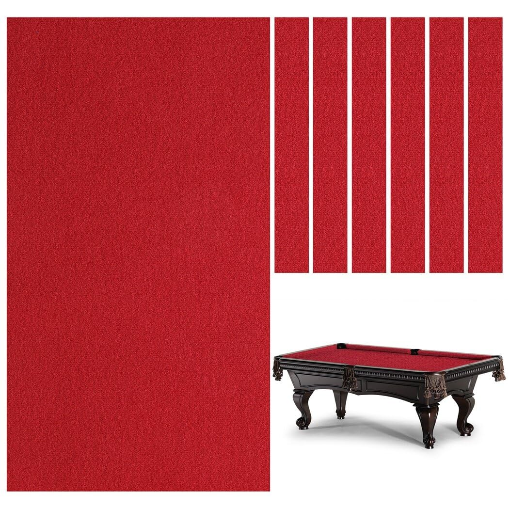 Nappe de billard en feutre avec 6 bandes de tissu pour table de billard intérieure de 2,4 m