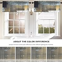 Vista 378 de Cenefas de cocina modernas con patrón de cobre marrón dorado para ventanas, cenefas opacas abstractas de marcas de arañazos y cortinas opacas