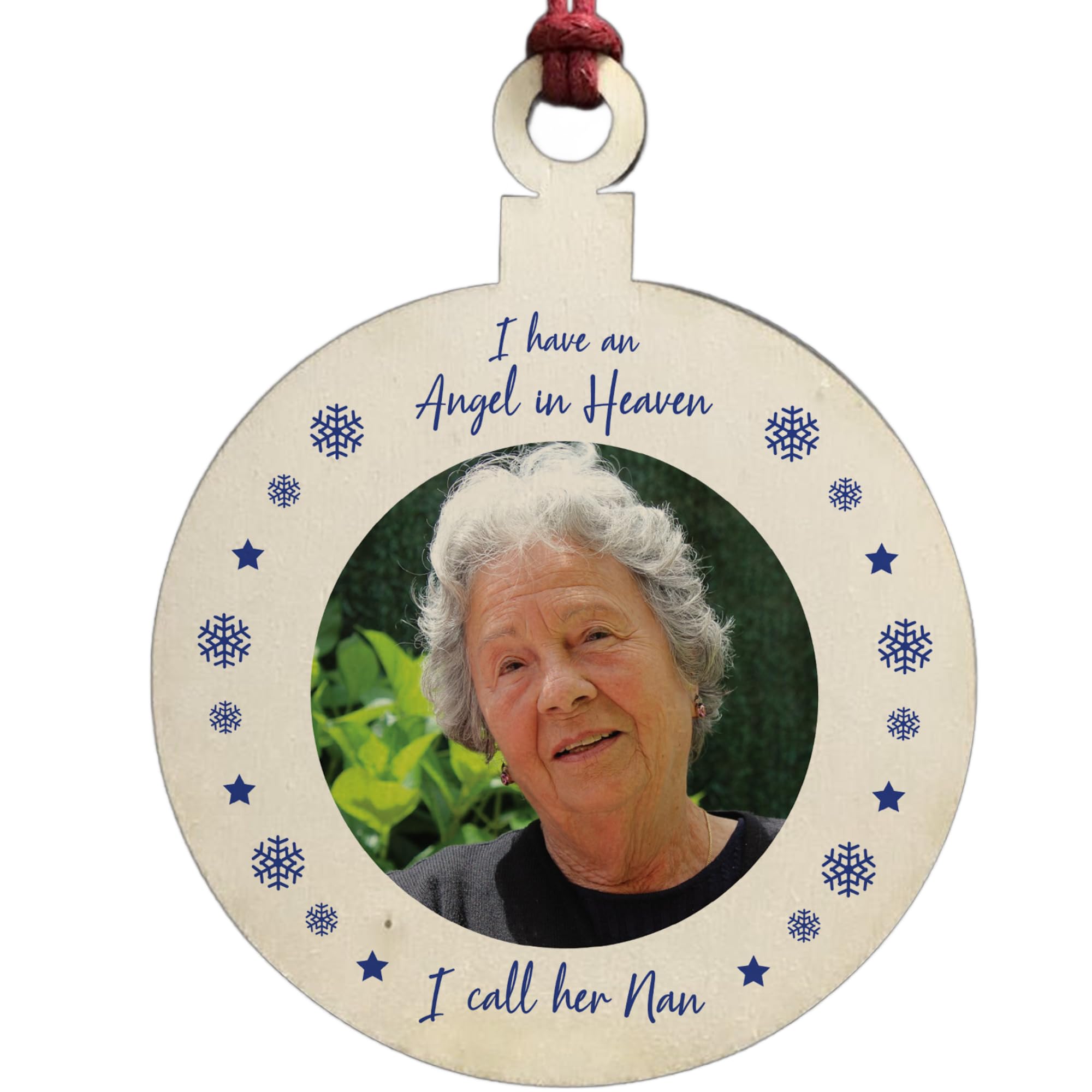 Personalised Angel In Heaven Christmas Memorial Bauble For Nan Grandad Dad Mum