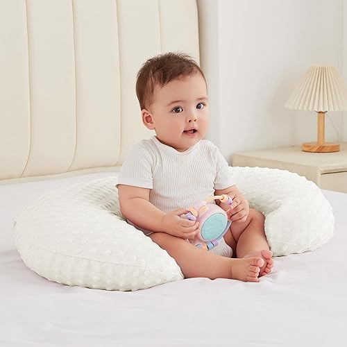 Almohada de lactancia para biberón y lactancia, esencial de enfermería ergonómica cómoda para mamá y bebé, almohada de apoyo de alimentación con