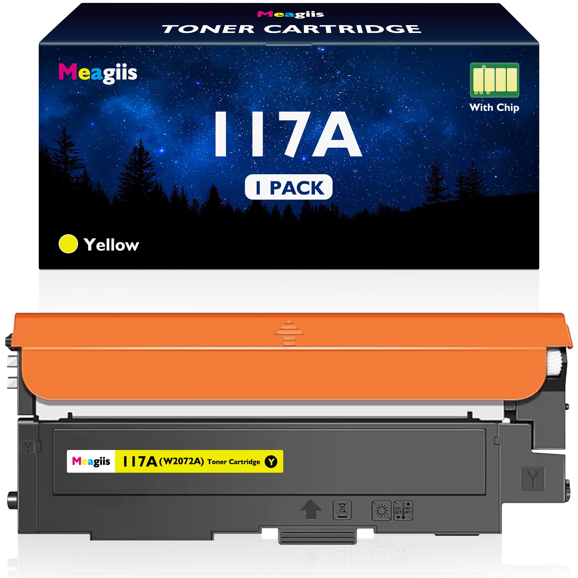 Meagiis 117A W2072A Gelb Toner Kompatibel für HP 117A Gelb Toner für HP Color Laser MFP 178nwg 179fwg 150nw 179fnw 150a 178nw 150w (1 Pack)