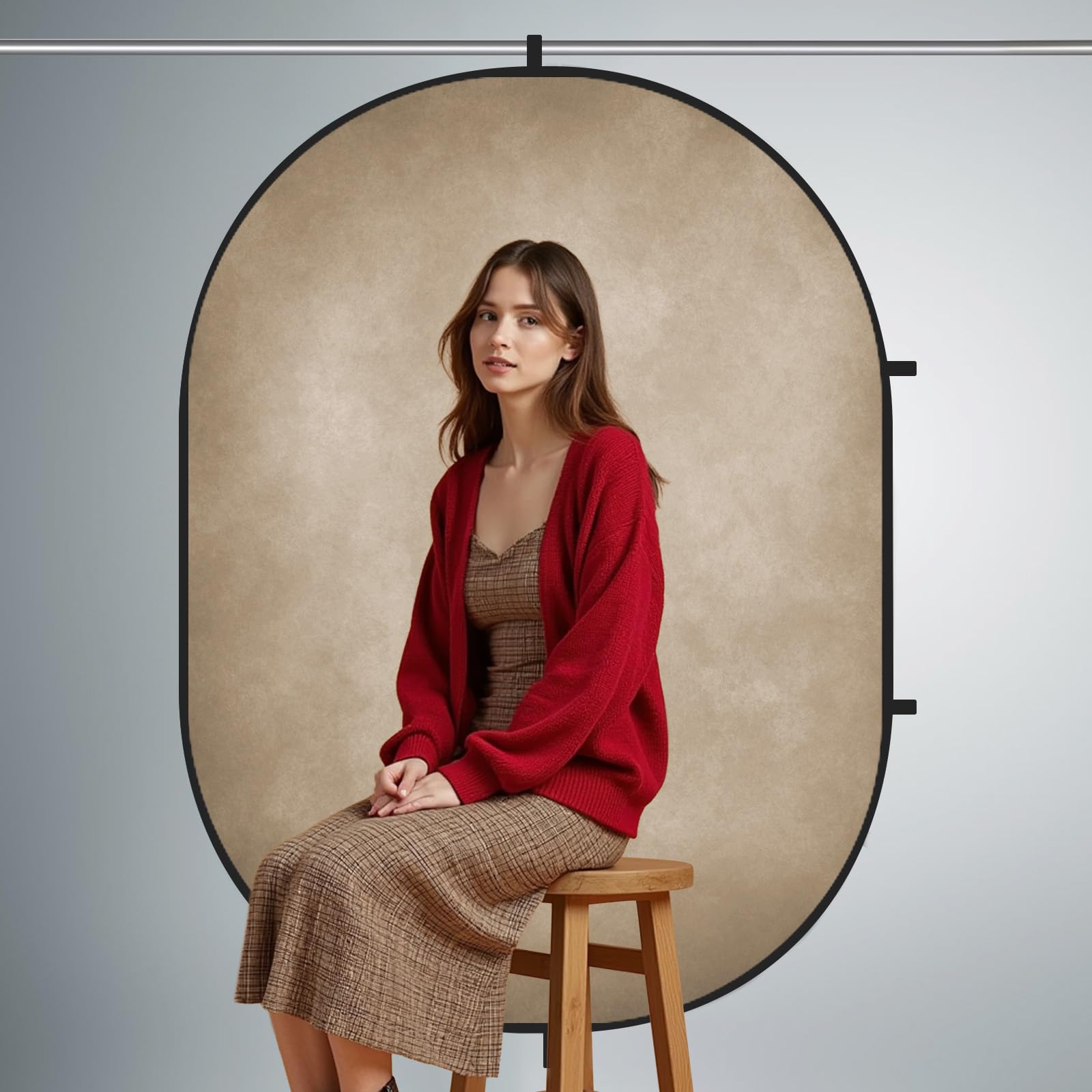 Kate Fondale pieghevole da 1,5 x 2 m, colore: grigio chiaro, verde, double face, reversibile, per fotografia di ritratti, video riunioni