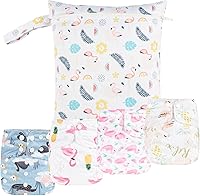 Vista 10 de HappyFlute 9 Juegos de Pañales de Tela de Bolsillo para Recién Nacido Talla Única Ajustables Reutilizables para Bebés Niños y Niñas