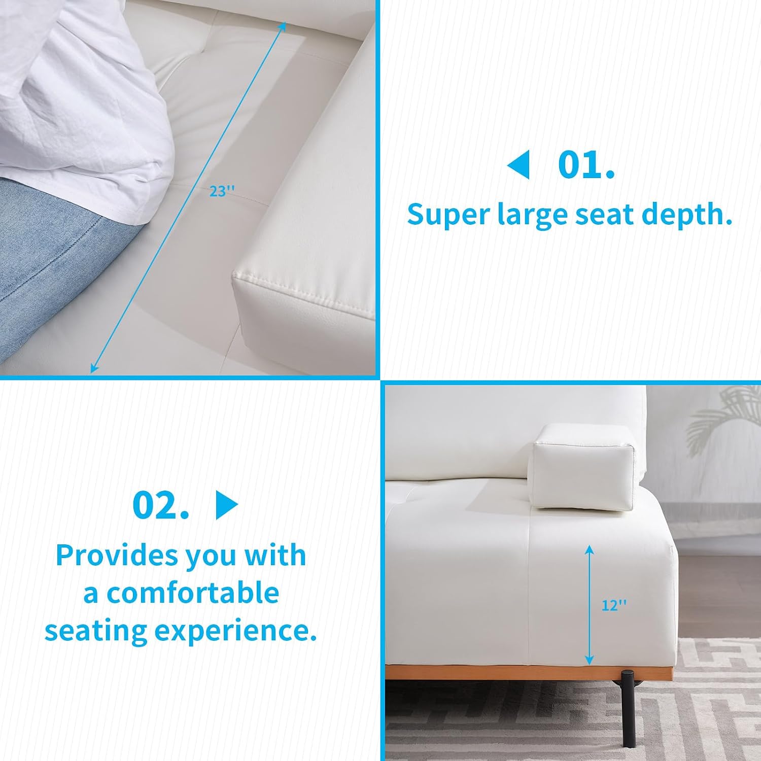 Mjkone 3PCS Living Room Furniture Sofa Set, 3 Seat Sofa and Loveseat Sofa and Single Sofa Chair with Free Cushion, Waterproof Fabric Sectional Sofa Couches for Living Room, Beige