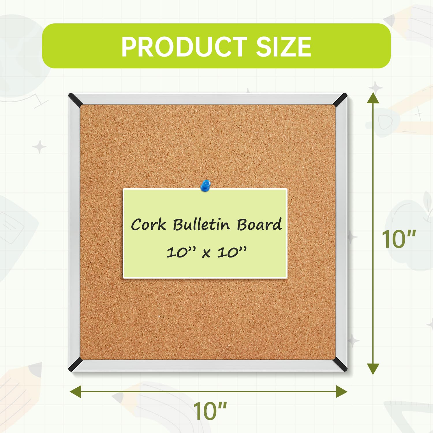 Amazon | コルクボード 10x10インチ | 掲示板 | 文房具・オフィス用品