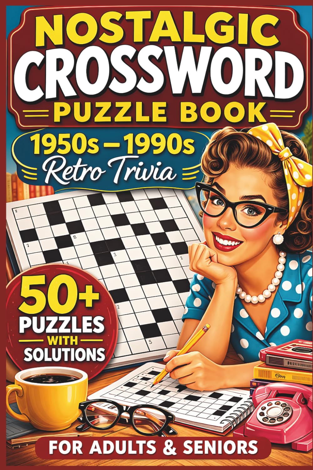 Nostalgic Crossword Puzzle Book for Adults and Seniors: 1950s 1960s 1970s 1980s 1990s Retro Trivia Crosswords | 60 Easy to Medium Puzzles | Classic ... | Relaxing Brain Puzzles with Solutions