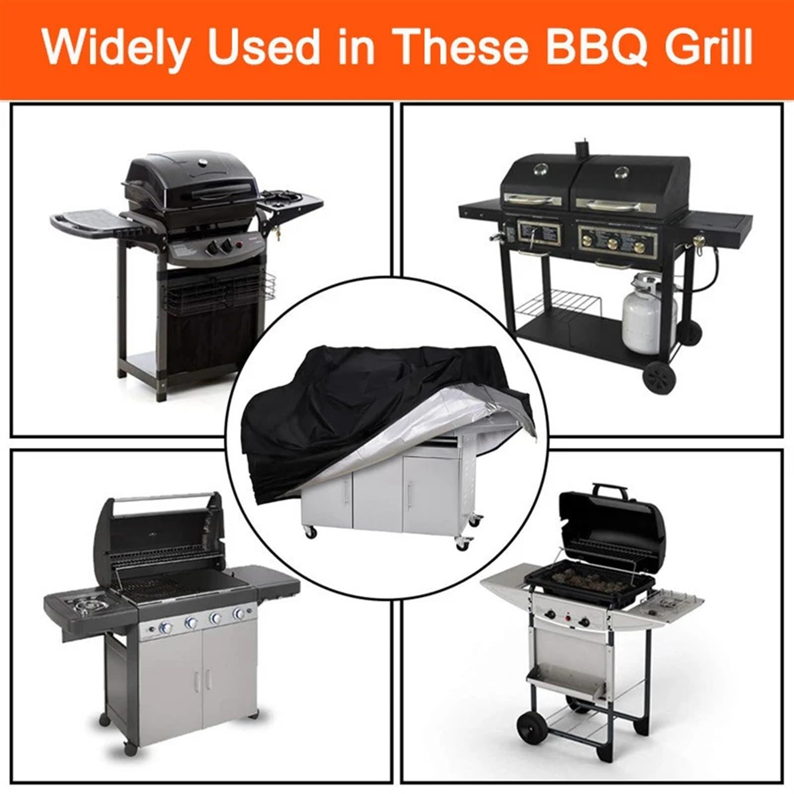 Pokrowiec na grilla, grill Pokrowiec na grilla Pokrowiec na grilla Wodoodporny pokrowiec na grilla Grill na świeżym powietrzu Pokrowiec na grill gazowy Pokrowiec na grilla wędzarni z regulowaną liną (