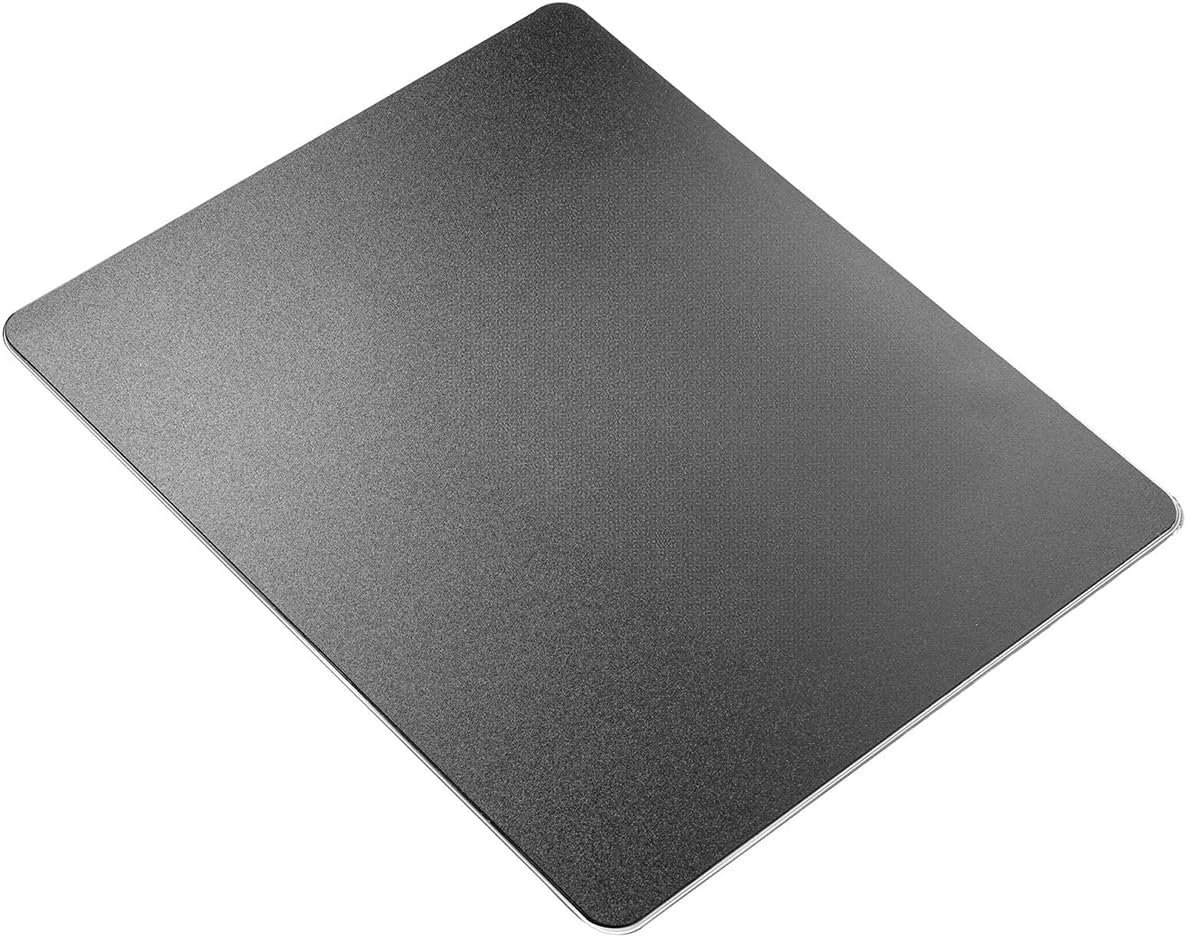 Vaydeer Hard Metal Aluminum Mouse Pad Clear Modern Smooth Magic Ultra Thin Double Side Design Mouse Mat Waterproof Fast and Accurate Control Compatible for Gaming and Office, Black, 9.05X7.08 Inch