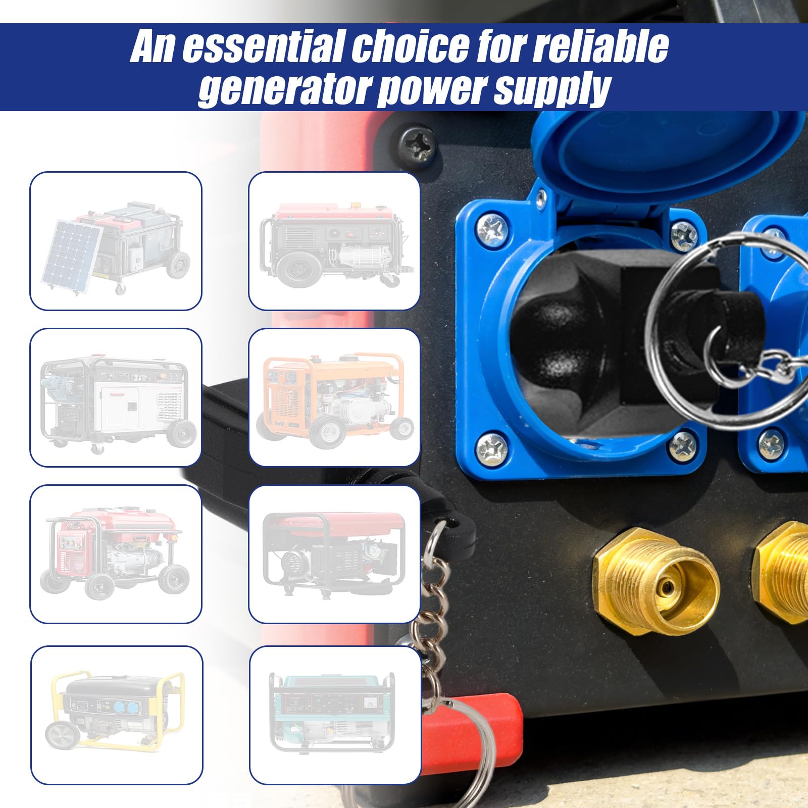 Portable Generator Grounding Plug with Keychain, Neutral Ground Bonding Accessories Parts Adapter 5-15P to 5-15R/TT-30R for Inverter Generators RV Camper & Trailer (Black) — view 6