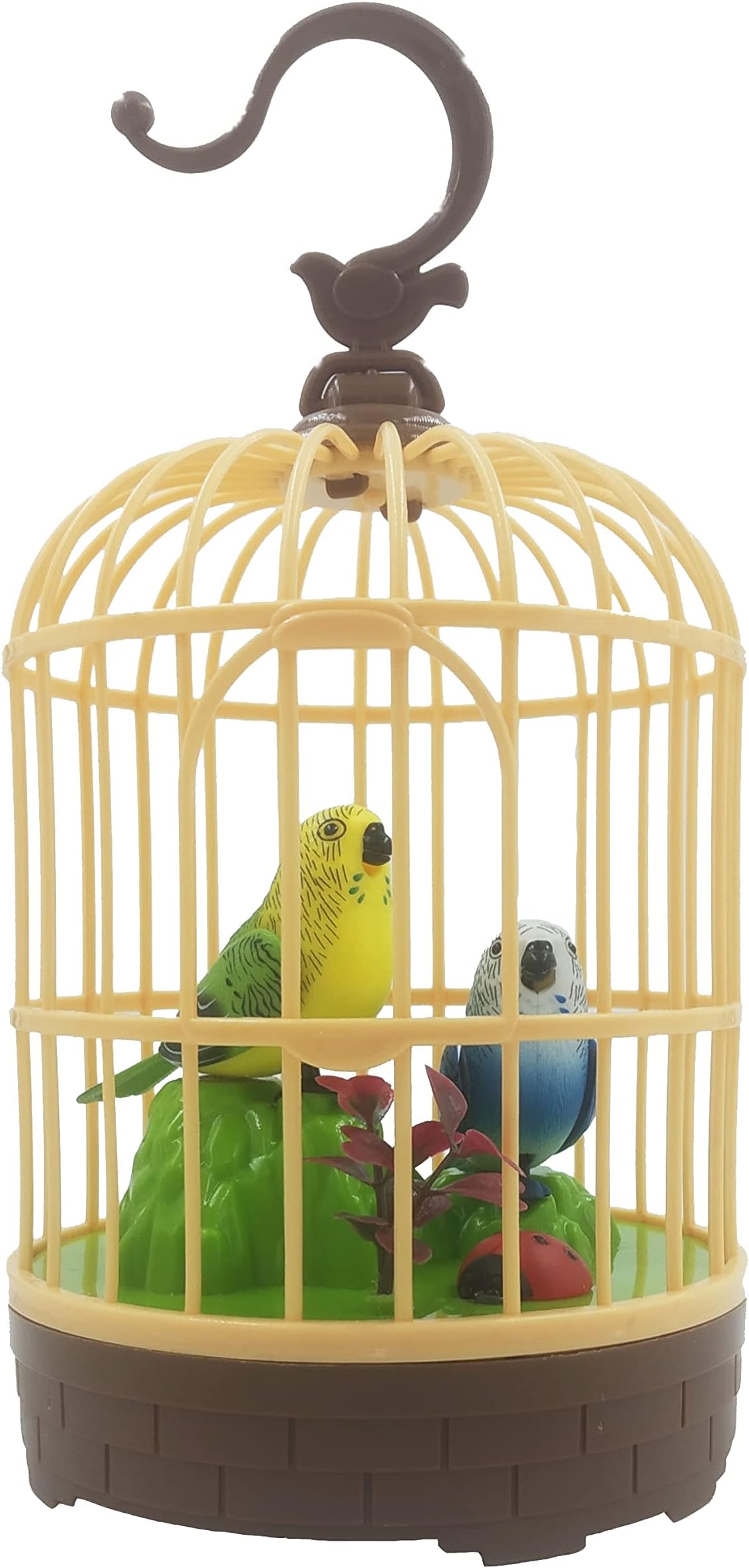 Captech Singing Moving Chirping Beautiful Electronic Bird Pet Toy in Cage (Multicolour) Medium