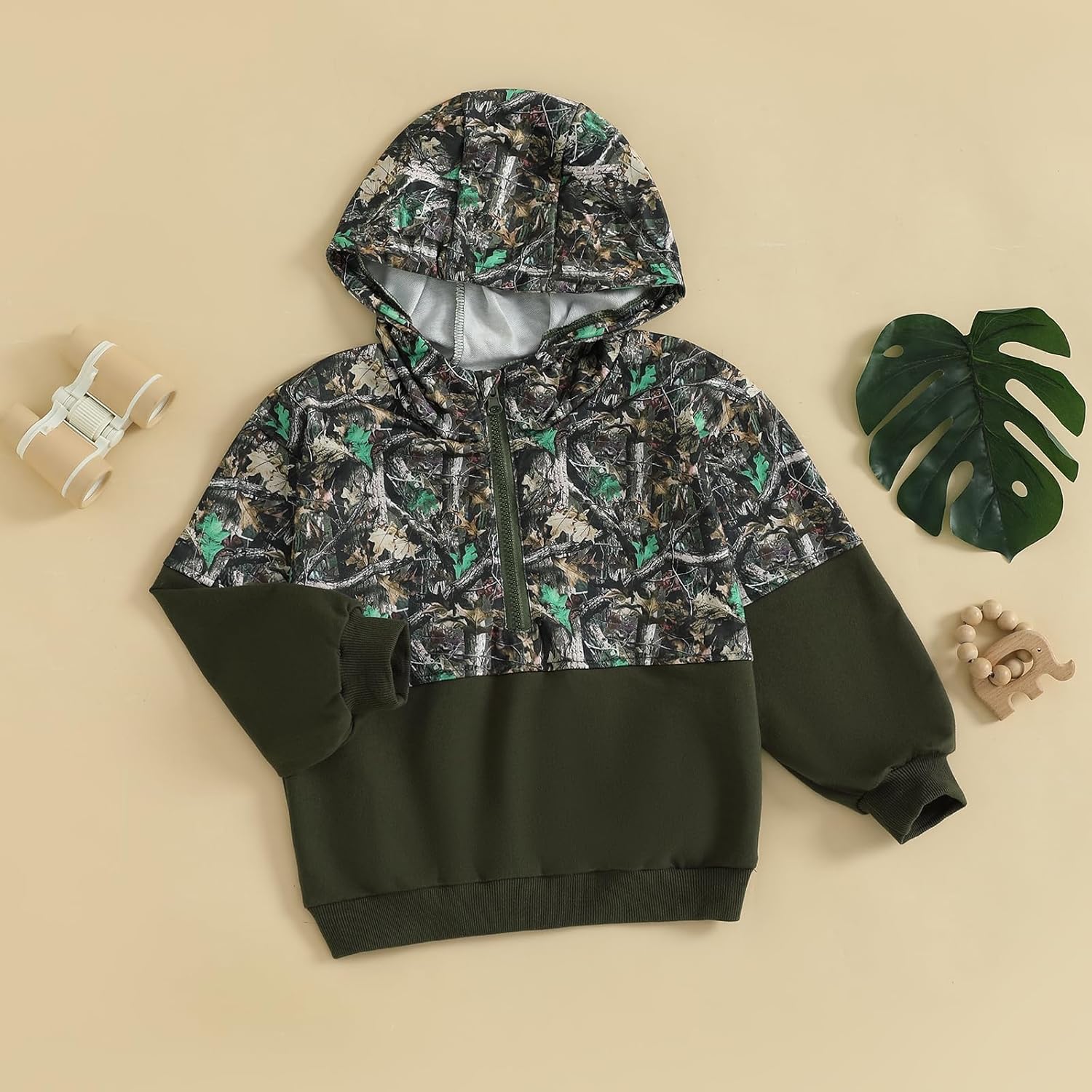 allshope Toddler Baby Boy Camo Hoodie Half Zip Long Sleeve Hooded Sweatshirt Little Kids Hunting Clothes Pullover Outfit - Image 6