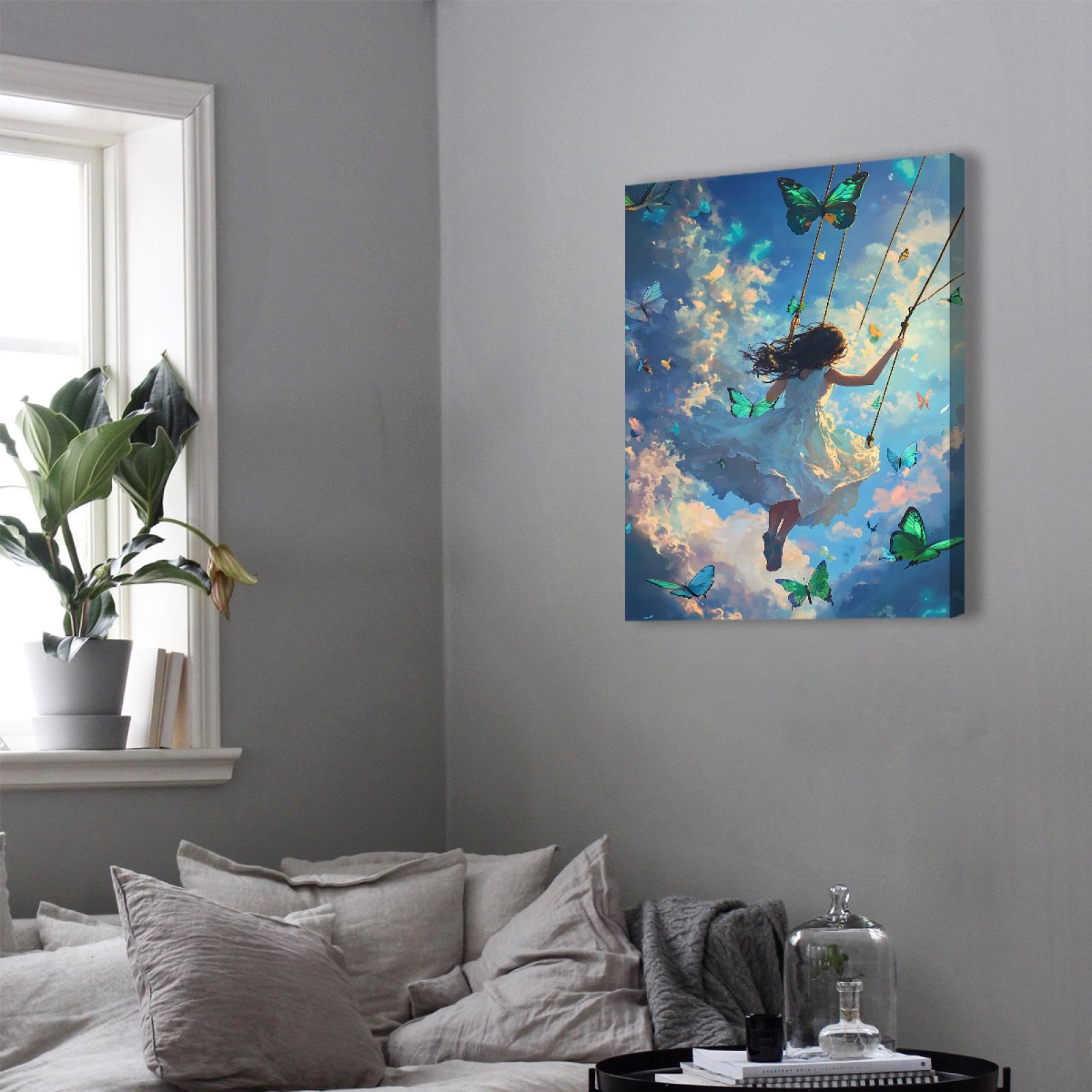 TOANGWALL Modny styl płótno plakat malarstwo plamy farby akwarelowej rozpryski abstrakcyjny nadruk geometryczny sztuka ścienna do mieszkania, dekoracja 30 x 45 cm, rama wewnętrzna
