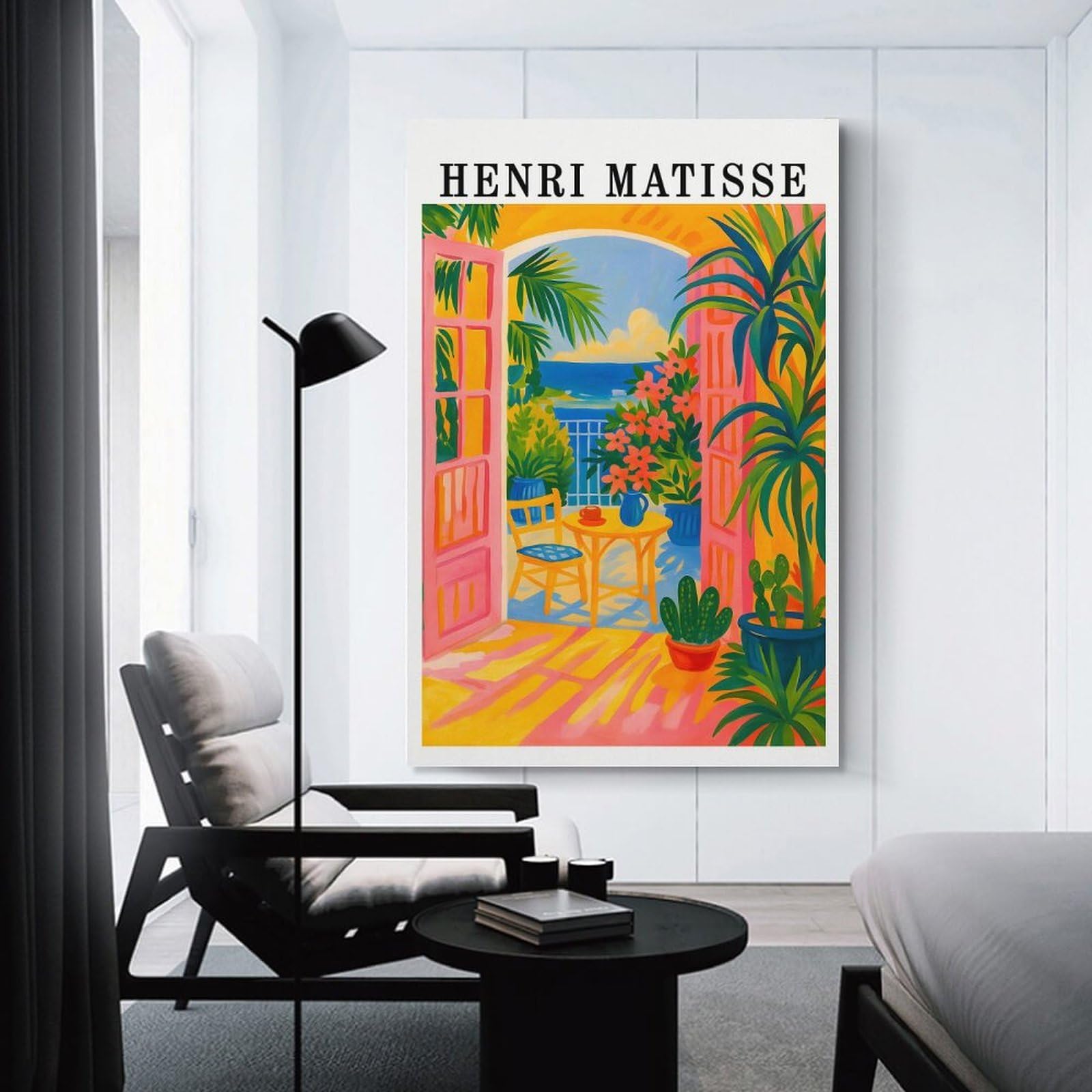 Junmoney Wall Picture Print Henri Matisse Open Window Painting, 20x30inch(50x75cm), for Workspace Walls, Study Corners Or Bedrooms, A Smart Decor Choice for Study Walls