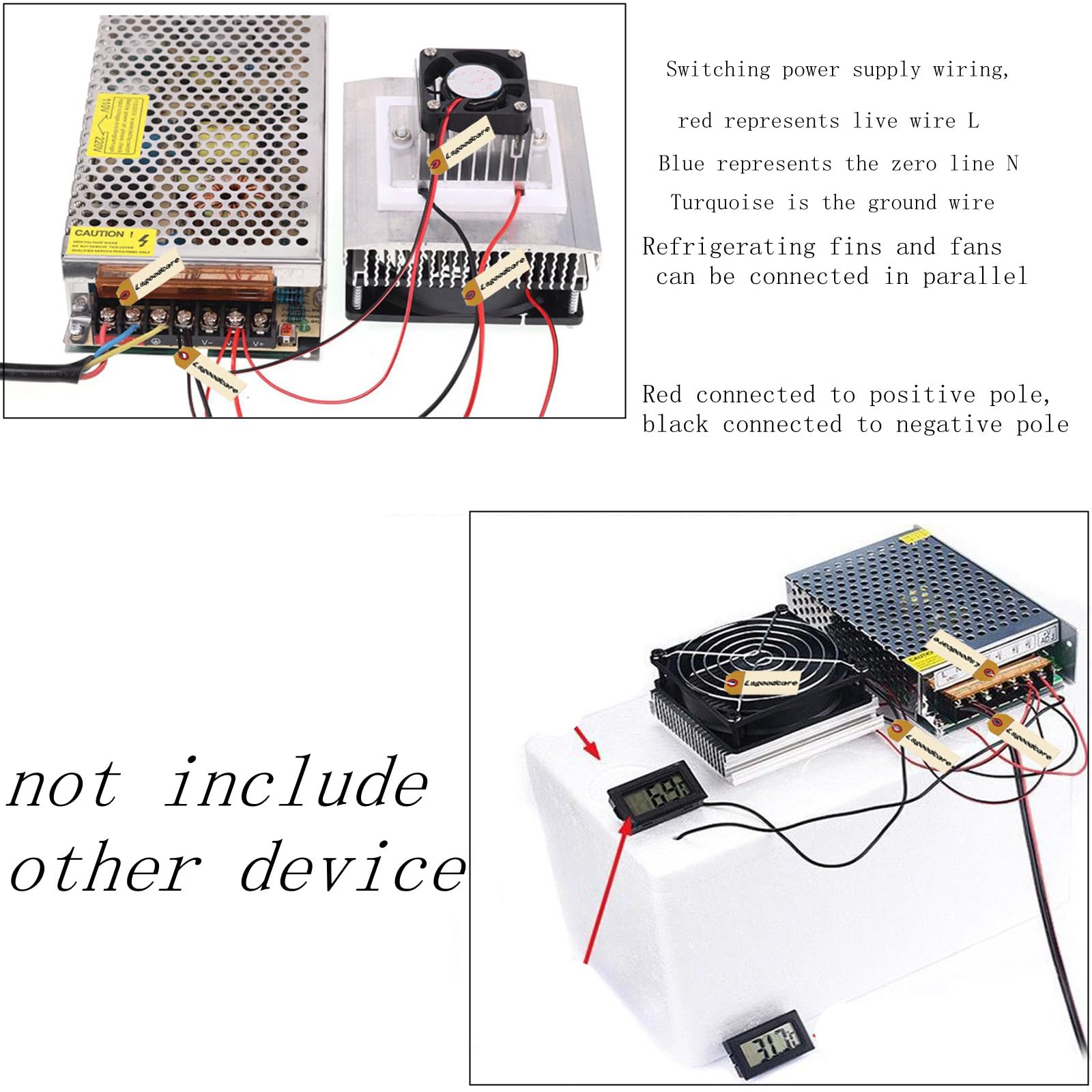 Kit Di Raffreddamento Peltier Fai-da-te 12v Semiconduttore Cooler Peltier Cooling System, Kit Modulo Dissipatore + Thermos | IT - Foto 2