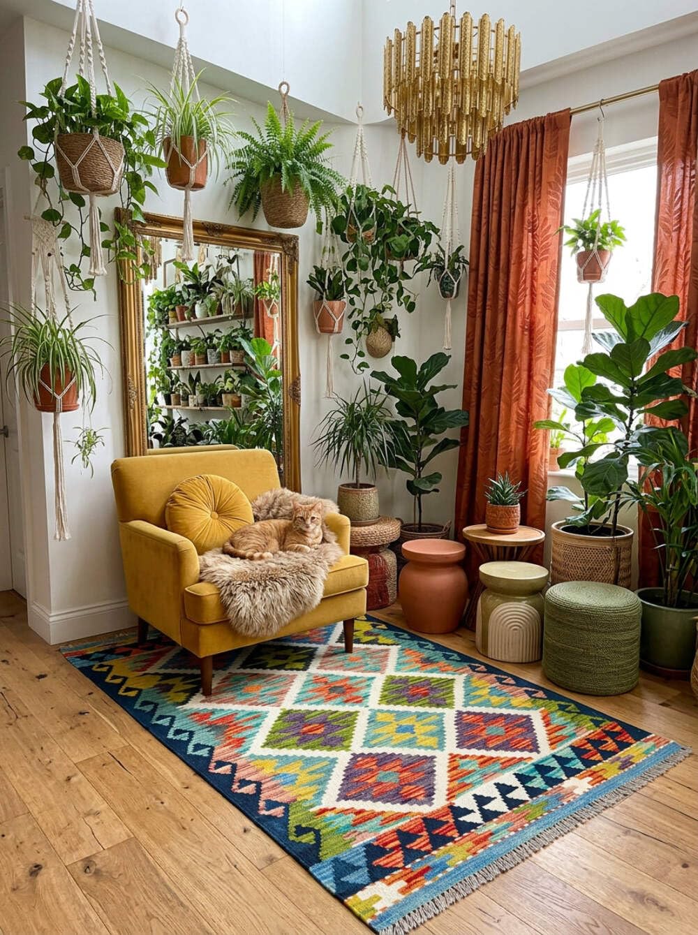 Kilim Tapis 100 % laine 125 x 80 cm, fait à la main, pièce unique de style Herat Boho multicolore, tissage plat, tapis d'entrée et chambre