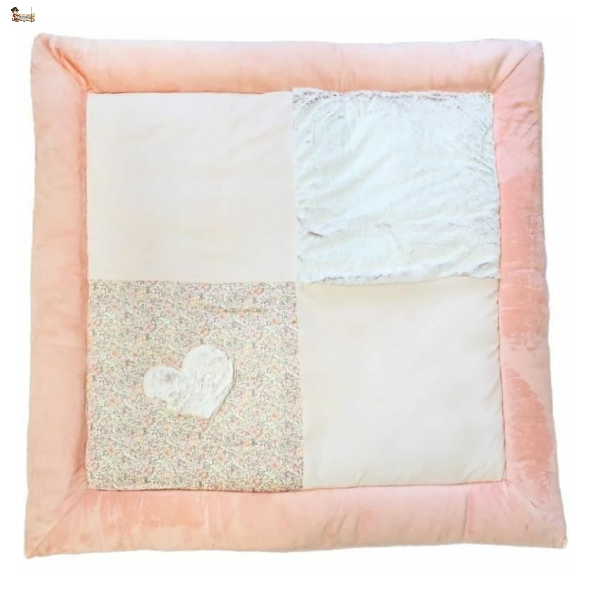 BricoLoco.com Tappeto Bebe Tessuto Rosa Imbottito. Tappeto da gioco per bambini e bambine. Camera da letto