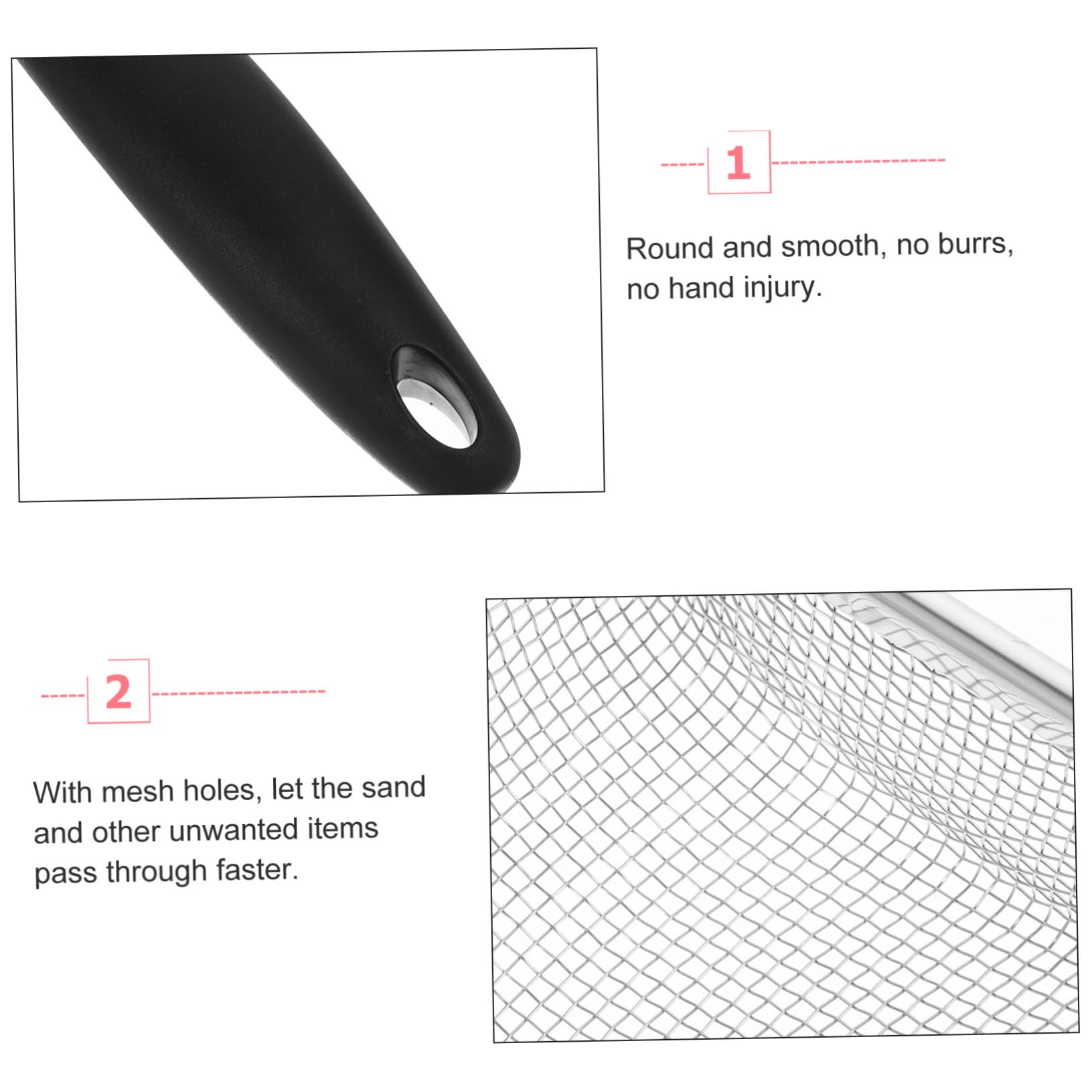 Vaguelly Beach Shell Collecting Shovel Mesh Sand Scooper with Comfortable Grip for Easy Shell Collection for Beach Lovers Filter for Efficient Sand Cleaning