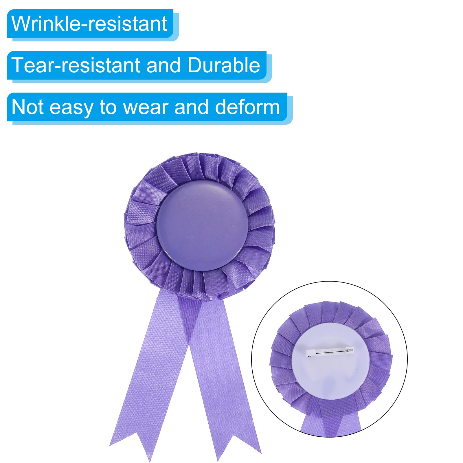 PATIKIL Purple Polyester 12 Pcs Blank Award Ribbon, Rosette Ribbon for DIY Party, Wedding, Competition, Sport - Image 4