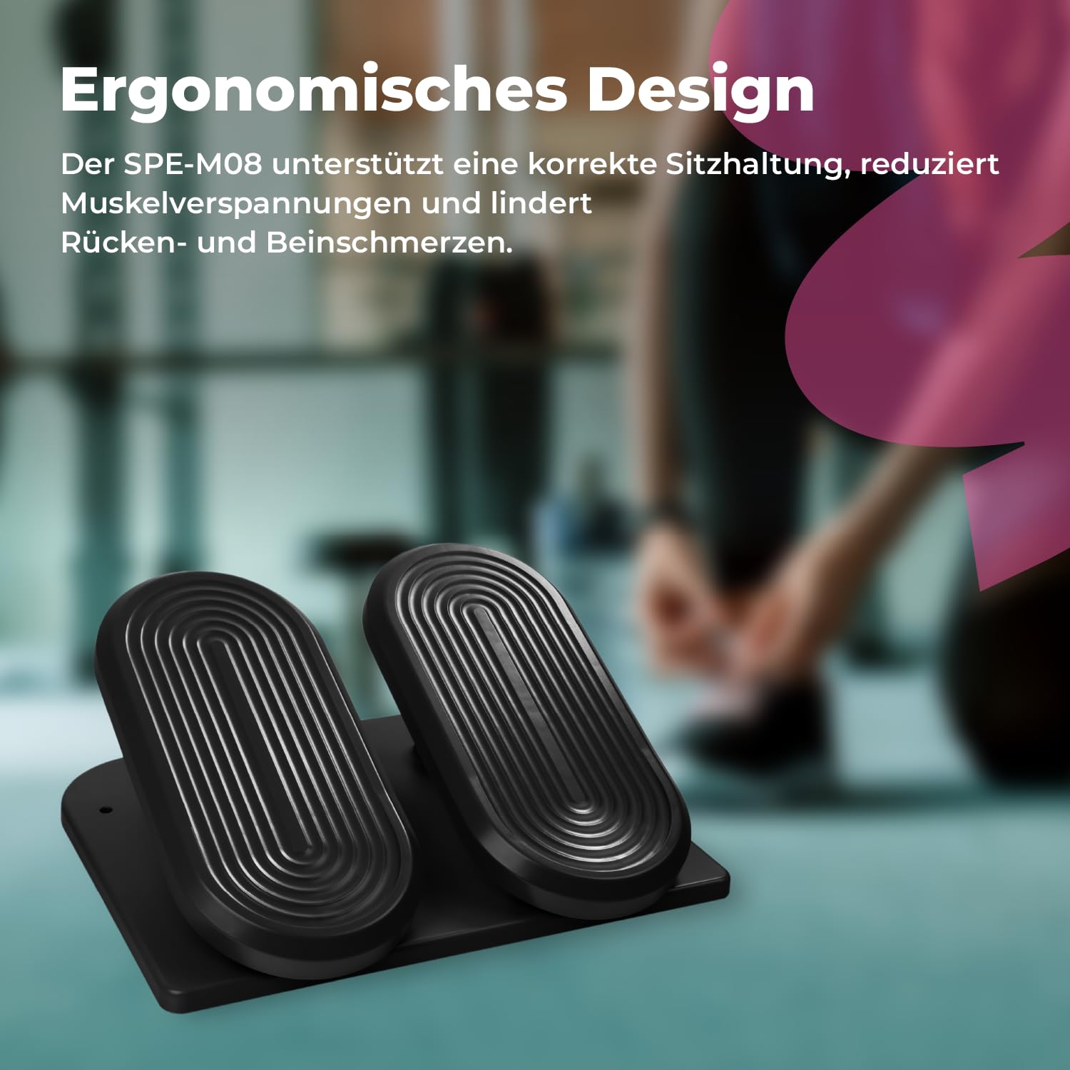 Spacetronik Ergonomische Fußstütze Schreibtisch mit Mini-Stepper-Funktion | Fußablage Schreibtisch mit Rutschfeste Basis, Fitness und Entspannung, Home Office Gadgets