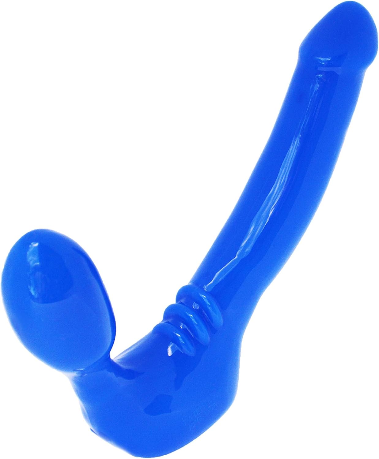 ® Slim Silicone Strapless Strap-on Harness-Free Double Dildo (Without Vibrator) Small Size: 5.5 x 1.25 inches in Blue