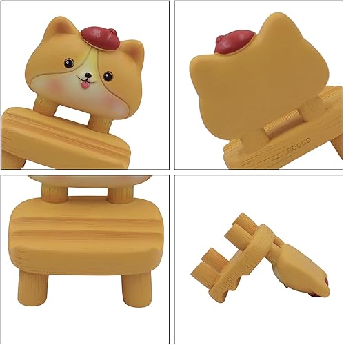 Miniatura 34 de Lindo perro teléfono celular titular de madera Smartphone escritorio titular para teléfonos móviles Animal teléfono soporte escritorio ornamento