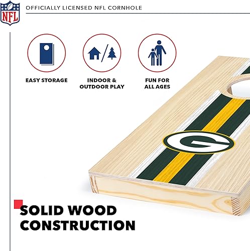 Miniatura 3 de NFL Football - Juego de cornhole de madera maciza de 1 x 2 pies con impresión directa HD del equipo, gran regalo para cualquier fanático de los