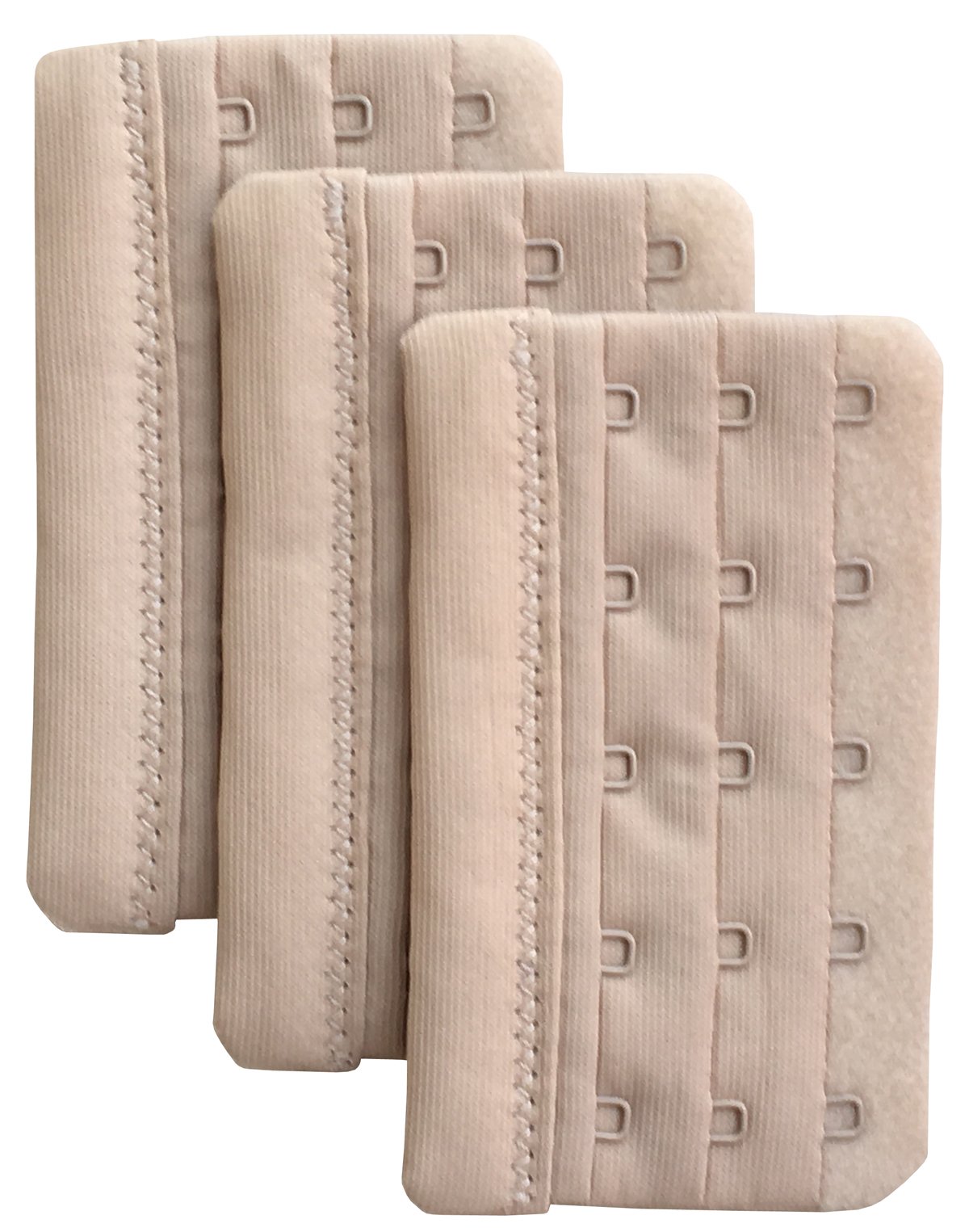 Chanie Women's Beige Pack Of 3 Soft Comfortable 5 Hooks Bra Extender,5.9Cm X 9.4Cm