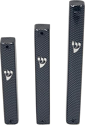 Miniatura 2 de My Daily Styles Funda de plástico para mezuzá de judaica, impermeable, para puerta, para bendición de la casa, patrón gris claro (tamaño 3.9 in, 4.7