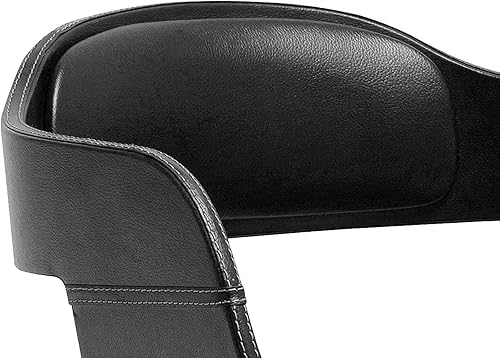 Miniatura 7 de AC Pacific Taburete de bar ajustable giratorio contemporáneo con asiento y respaldo acolchados, negro, (ACBS07-BLACK-N)