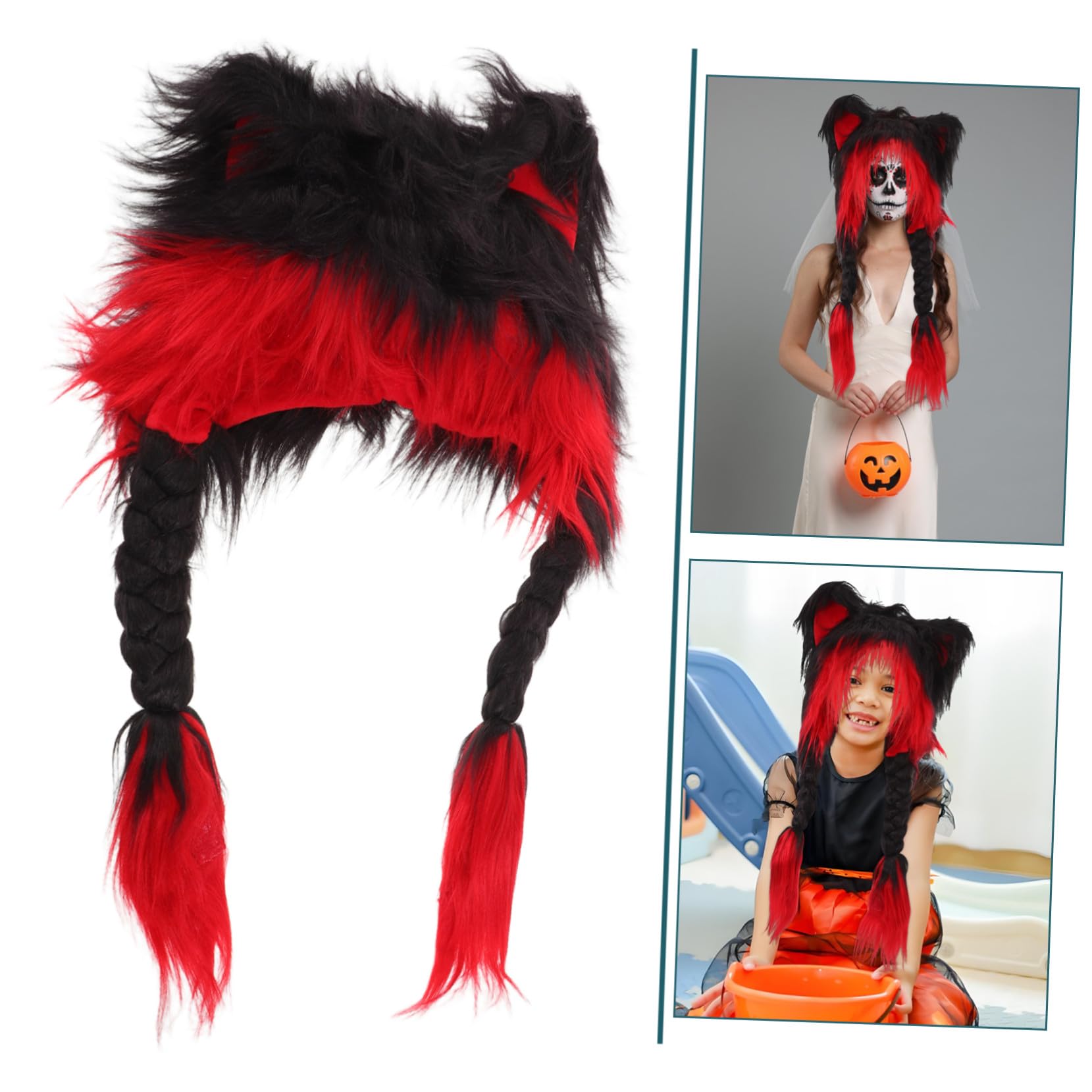 Beaupretty Gorro de Peluche con Orejas para Mujer Cálido y Protección para Orejas para Cosplay Halloween y Diario Otoño Invierno