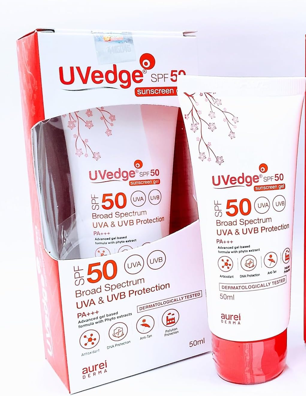 Uv Edge Spf 50 Sunscreen Gel For All Skin Type, 1 Count