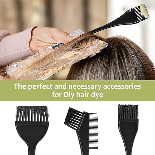 Miniatura 2 de Juego de pinceles para colorear el cabello, 3 pinceles de tinte para el cabello, peine de tinte de cola afilada esencial para tinte de cabello,