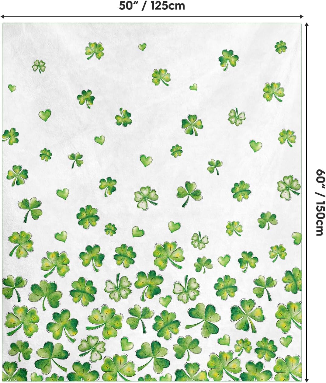 Horaldaily St. Patrick's Day Flannel Blanket Throw, Green Shamrock Soft Fuzzy Plush Cozy Fleece Blankets for Couch Sofa Bed Lounging, Ideal Gifts for Kids Adults Self, 50x60 - Image 5