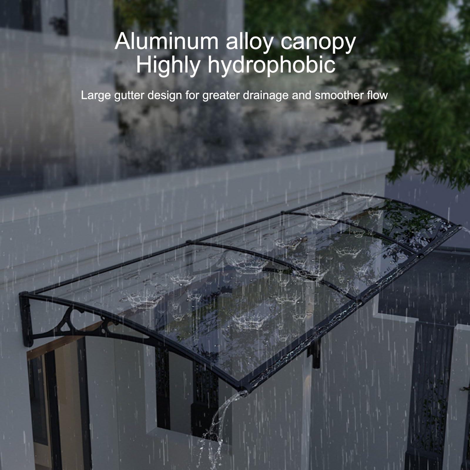 Baldachim drzwi do okna wejściowego, ochrona przed promieniowaniem UV, na zewnątrz, schronienie na werandę, patio - 80 x 200 cm