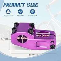 Vista 22 de Bike Stem for BMX Bike Aluminum Alloy Fixed Gear Bicycle Stem