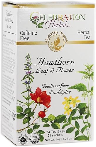 CELEBRATION HERBALS Hawthorn Leaf & Flower Organic 24 Bolsa, 0.02 libras