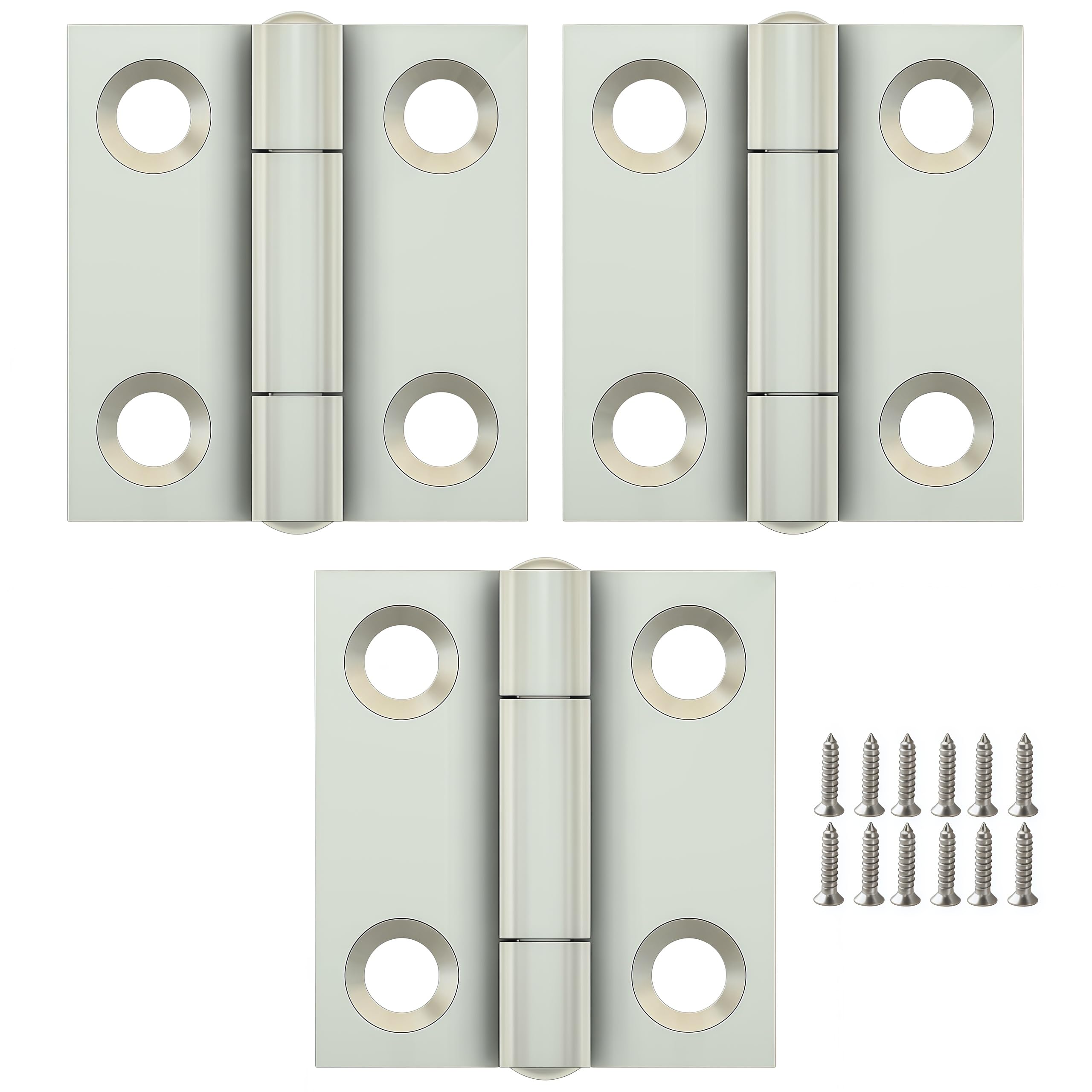Vbnexyr Regular Hinges 3 Pack Of Stainless Steel Folding Hinges Cabinet Hinges Door And Window Hardware Accessories With Screws 25 * 27 * 1.2Mm Brushed Steel Core