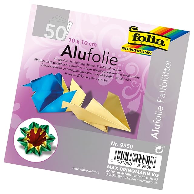 Folia aluminio plegable hojas 100 g/m², 50 hojas), color/modelo surtido