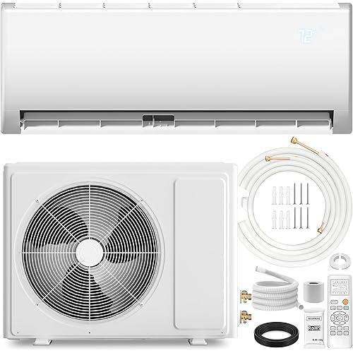 9000 BTU Mini Split Air Conditioner ＆ Heat Pump - 110V/120V Wall Mount Ductless Inverter AC/Heating System - 19 SEER2, Ultra Quiet, Includes 16FT Kit