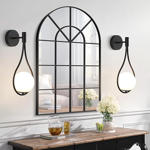 Miniatura 6 de Juego de 2 apliques de pared de globo moderno de mediados de siglo, lámpara de pared industrial de bola de vidrio, luz de montaje en pared, color