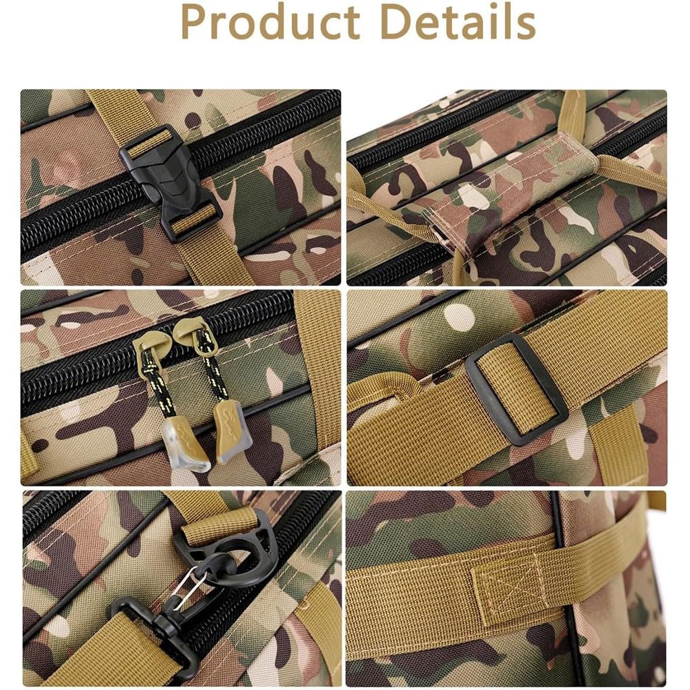Bolsa táctica para Rifle, Fundas De Rifle para 2 Rifles Y 2 Pistolas,para Rifle para Caza Campo De Tiro,Bolsa para Armas Largas De Estilo Militar,Articulos De Caza Khaki,120cm