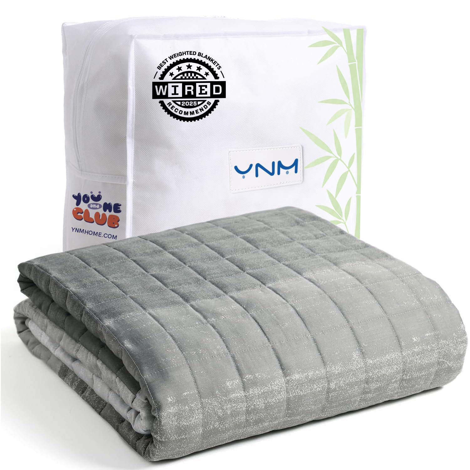 YnM Cooling Weighted Blanket — Oeko-Tex Certified Material (Gradient Dark Grey, 60"x80" 15lbs), Suit for One Person(~140lb) Use on Queen/King Bed