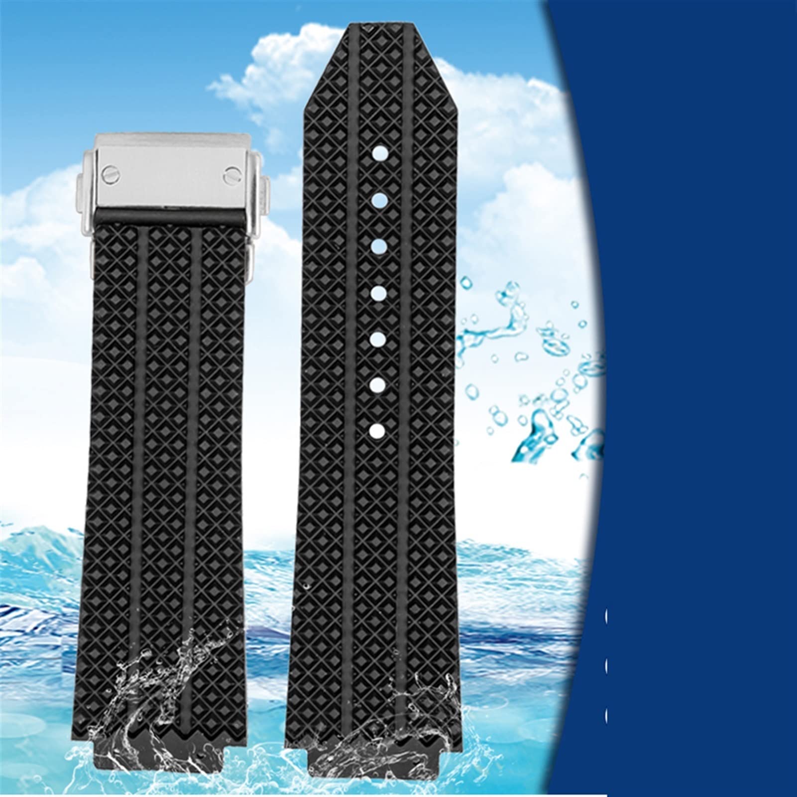 QHQQXN per Grande Cinturino in Silicone 26mm * 19mm 25mm * 17mm Orologio con Cinturino Impermeabile Orologio in Gomma