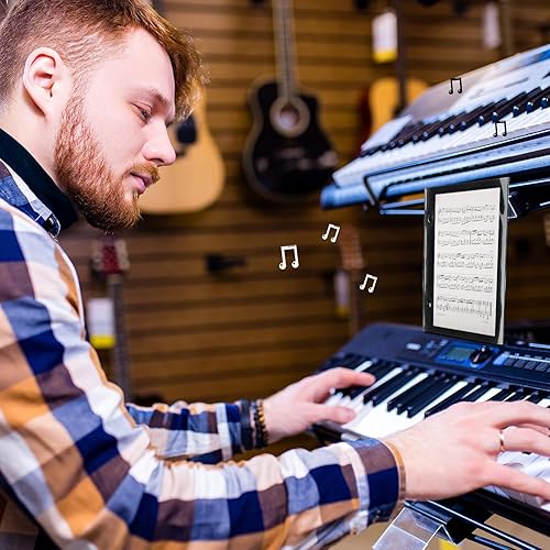 Miniatura 21 de Outus Carpeta musical con 2 agujeros de 7.5 x 6.3 pulgadas, de PVC, impermeable, para guardar archivos de partituras (negro, doble disponible)