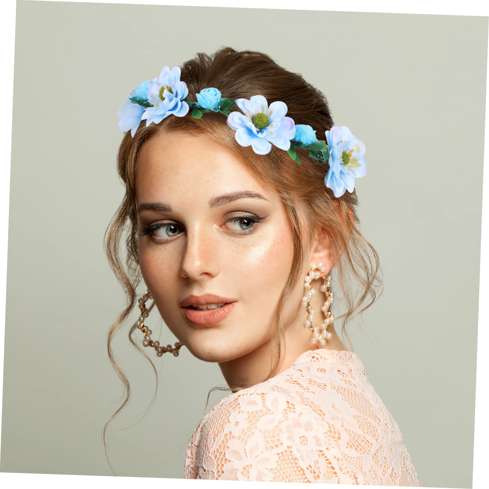 FRCOLOR 8 Stk Blumen Stirnband blumenkränze fürs haar hair toppers for women wedding hair accessories Hochzeit Stirnband Braut Blumengirlande Tiara künstliche Blumenkronen Stoff