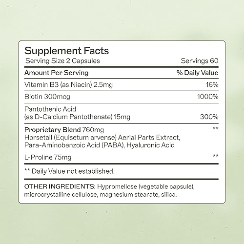 Miniatura 2 de Amy Myers MD Cabello y uñas - Apoya el cabello fuerte, la piel radiante y las uñas saludables - L-prolina, cola de caballo, ácido hialurónico - Sin