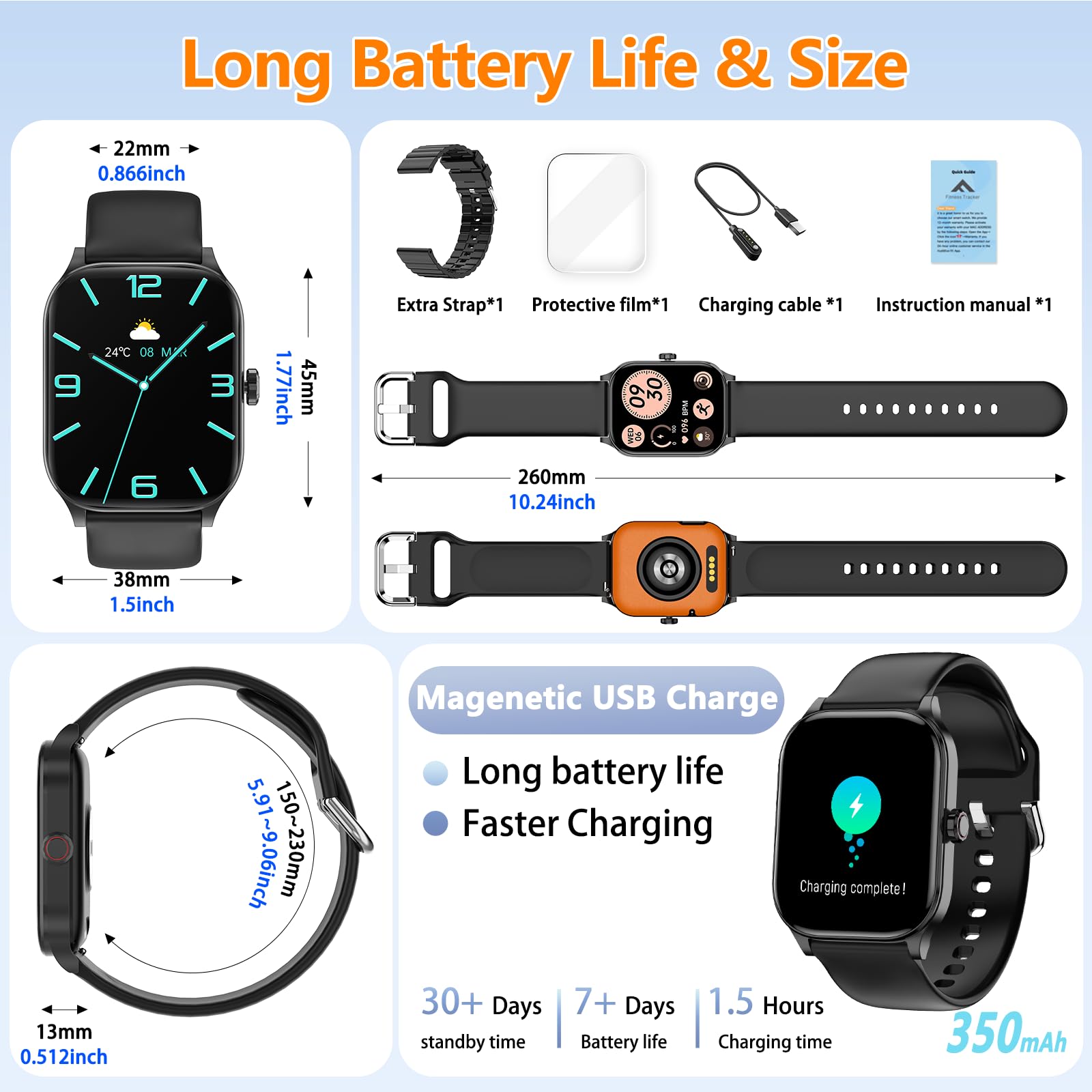 Smart Watch for Women Men with Text and Call, 2025 New AI Smartwatches with Heart Rate/SpO2/Sleep/Stress Monitor, 100+ Sports Modes, GPS Fitness Watches Compatible with iOS/Android (GPS, Black)