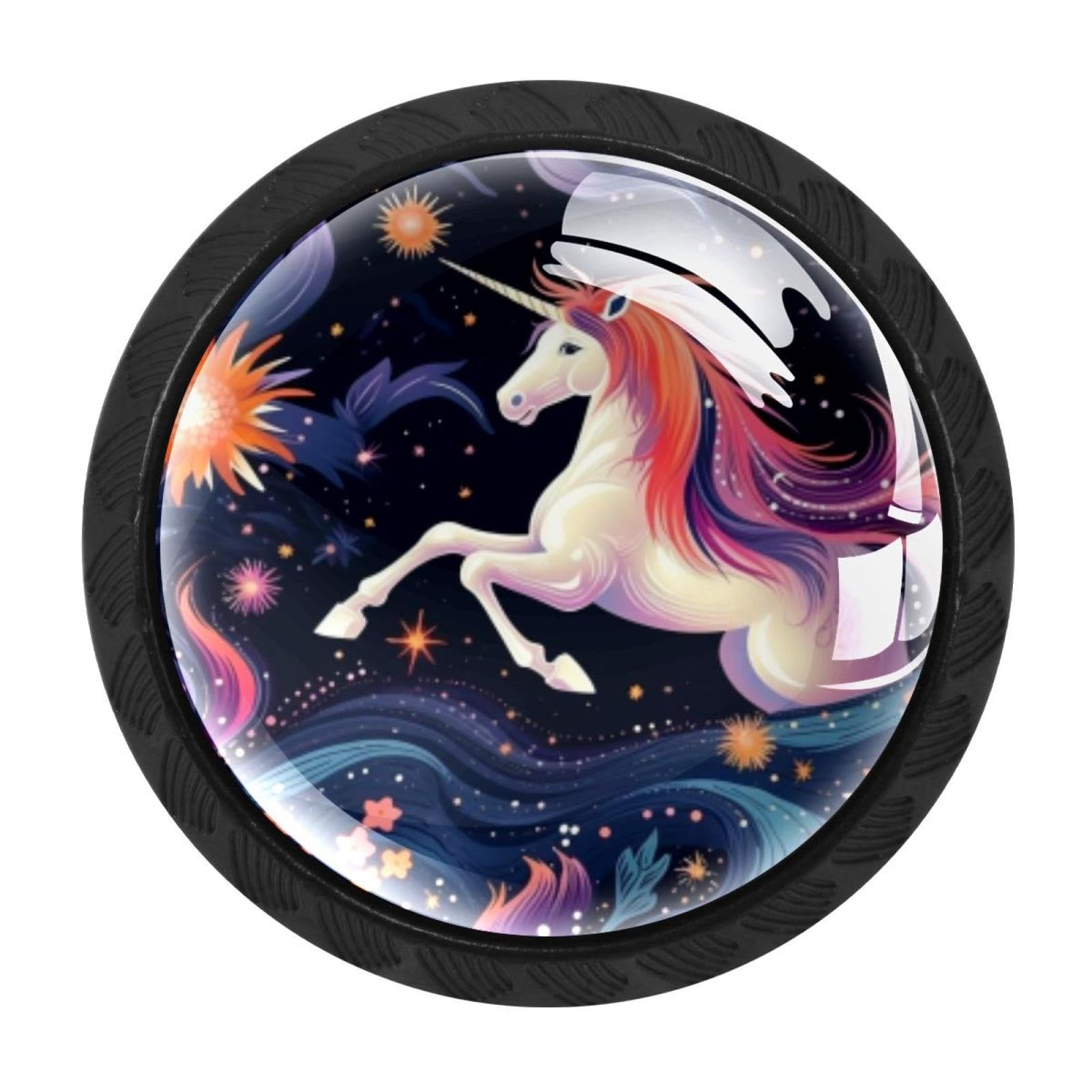 Chenzzzz Multicolored 17 4 Pack Cabinet Handles Starry Unicorn Kitchen Drawer Pulls Furniture Door Handles For Cupboard Bedroom Wardrobe