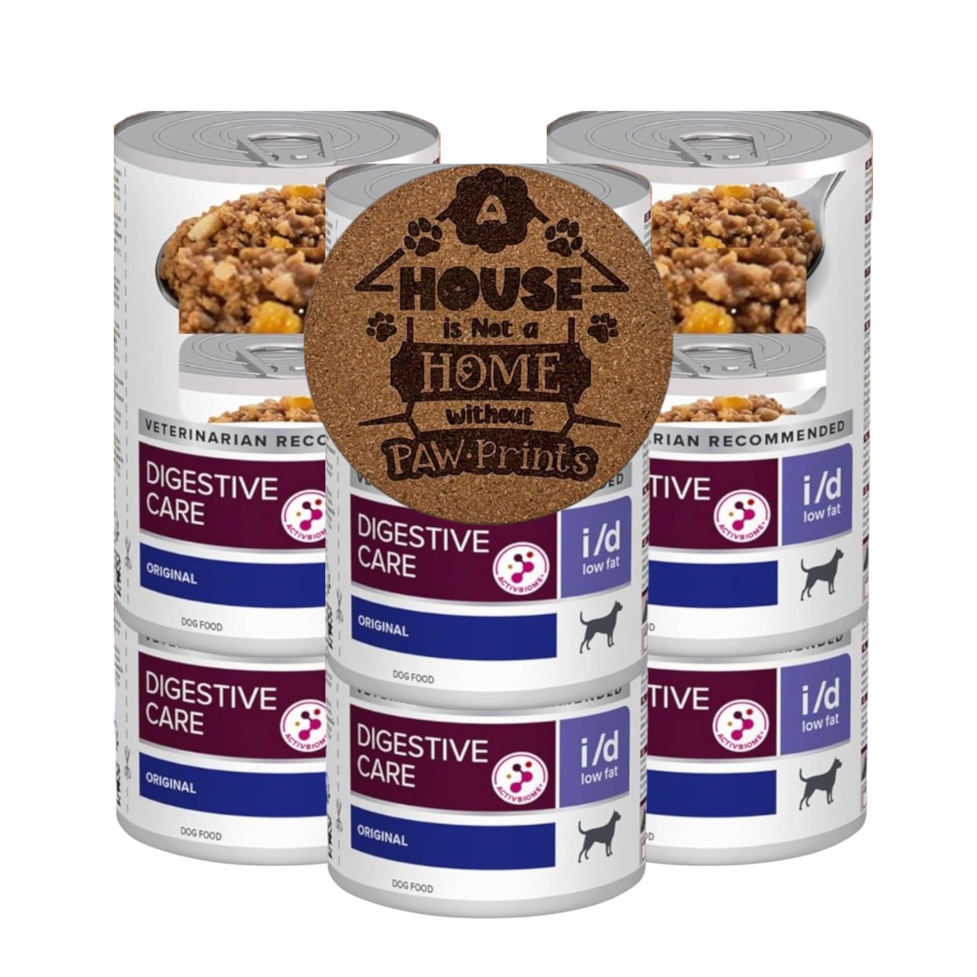 Prescription Diet Canine i/d Low Fat Digestive Care 6x360g Wet Food for Adult to Dogs Support Digestive Health plus AETN Exclusive Coaster