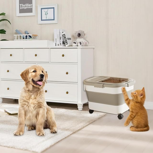 Foto 8 de 8 de Zyluniy Contenedor Plegable para Alimentos de Mascotas 7-10kg, Contenedor de comida para perros